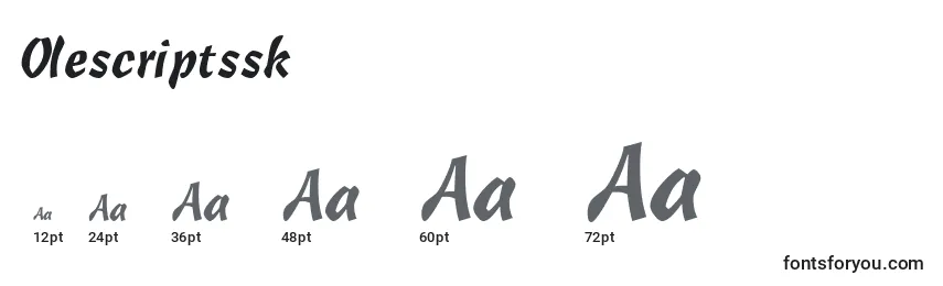 Размеры шрифта Olescriptssk
