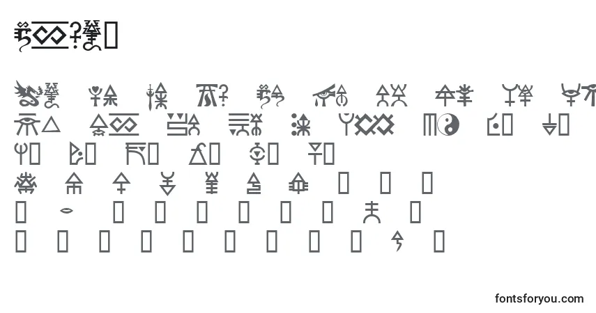Fuente Eldar - alfabeto, números, caracteres especiales