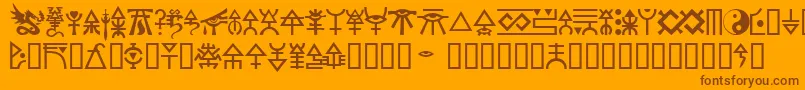 Шрифт Eldar – коричневые шрифты на оранжевом фоне