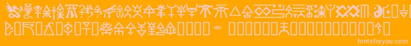 Eldar-fontti – vaaleanpunaiset fontit oranssilla taustalla