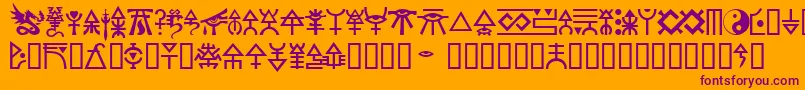 Шрифт Eldar – фиолетовые шрифты на оранжевом фоне