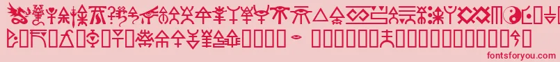 Eldar-Schriftart – Rote Schriften auf rosa Hintergrund