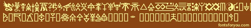 Eldar Font – Yellow Fonts on Brown Background