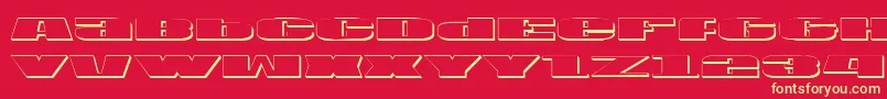 フォントUsas – 黄色の文字、赤い背景