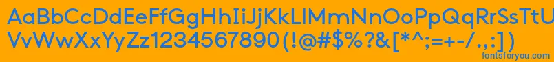 フォントFaxSansBeta – オレンジの背景に青い文字