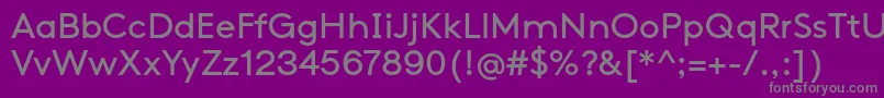 フォントFaxSansBeta – 紫の背景に灰色の文字
