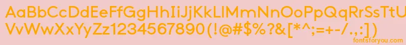 フォントFaxSansBeta – オレンジの文字がピンクの背景にあります。