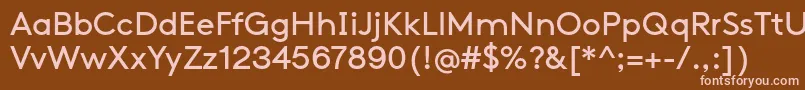 フォントFaxSansBeta – 茶色の背景にピンクのフォント