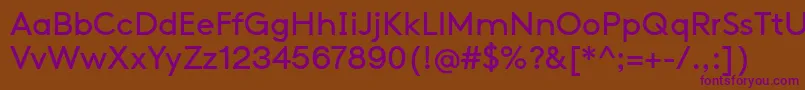 Czcionka FaxSansBeta – fioletowe czcionki na brązowym tle