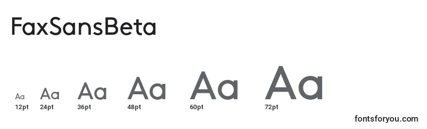 FaxSansBeta Font Sizes