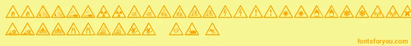 Saiba mais sobre a fonte Tables Fonte Tables – fontes laranjas em um fundo amarelo