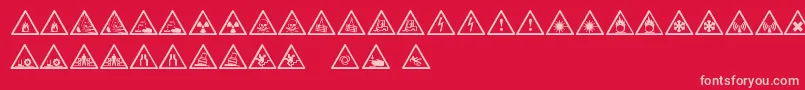 Tables Font – Pink Fonts on Red Background