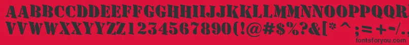 AStamperdnBold Font – Black Fonts on Red Background