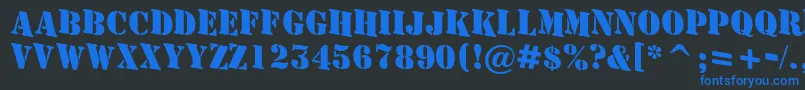 AStamperdnBold Font – Blue Fonts on Black Background