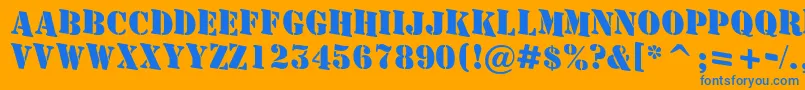 AStamperdnBold Font – Blue Fonts on Orange Background