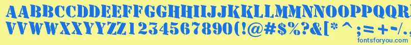 AStamperdnBold Font – Blue Fonts on Yellow Background