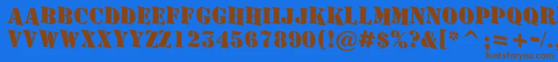 AStamperdnBold Font – Brown Fonts on Blue Background