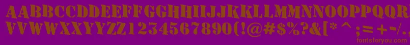 AStamperdnBold Font – Brown Fonts on Purple Background