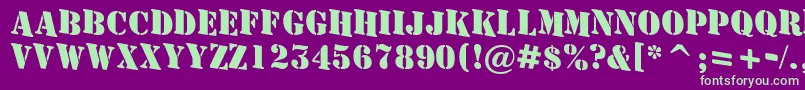 AStamperdnBold Font – Green Fonts on Purple Background