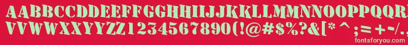 AStamperdnBold Font – Green Fonts on Red Background