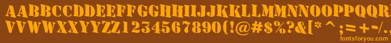 AStamperdnBold Font – Orange Fonts on Brown Background