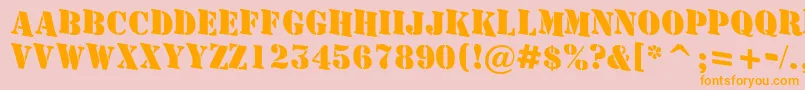 AStamperdnBold Font – Orange Fonts on Pink Background