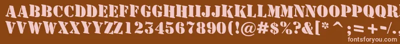 AStamperdnBold Font – Pink Fonts on Brown Background