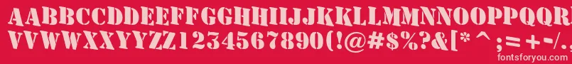 AStamperdnBold Font – Pink Fonts on Red Background