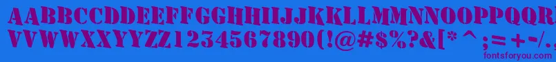 AStamperdnBold Font – Purple Fonts on Blue Background