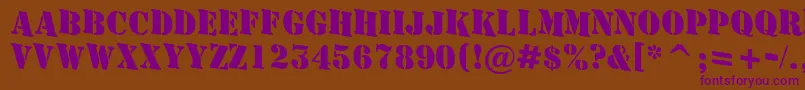 AStamperdnBold Font – Purple Fonts on Brown Background