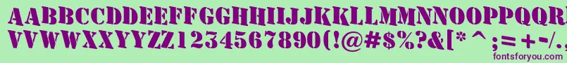 AStamperdnBold Font – Purple Fonts on Green Background