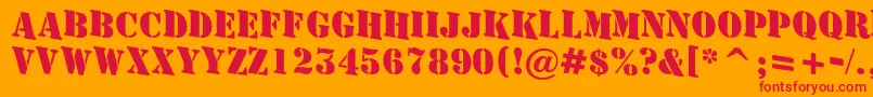 AStamperdnBold Font – Red Fonts on Orange Background