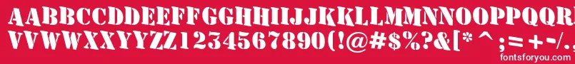 AStamperdnBold Font – White Fonts on Red Background