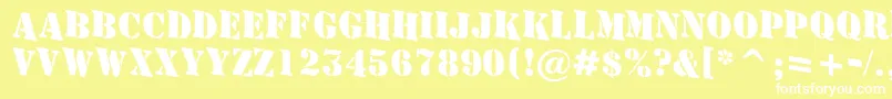 AStamperdnBold Font – White Fonts on Yellow Background