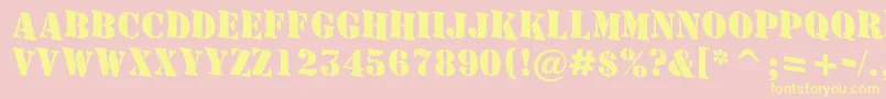 AStamperdnBold Font – Yellow Fonts on Pink Background