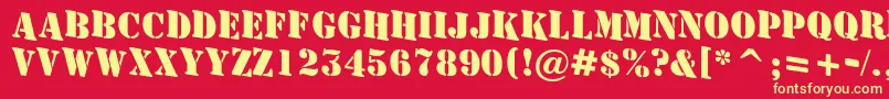 AStamperdnBold Font – Yellow Fonts on Red Background