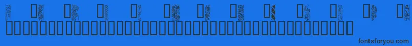 JapaneseBorders-fontti – mustat fontit sinisellä taustalla