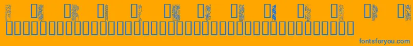 Fonte JapaneseBorders – fontes azuis em um fundo laranja