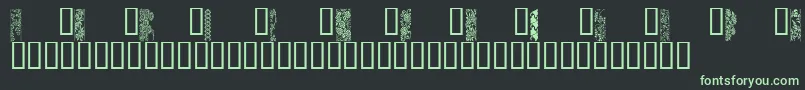 フォントJapaneseBorders – 黒い背景に緑の文字