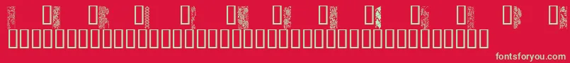 JapaneseBorders Font – Green Fonts on Red Background