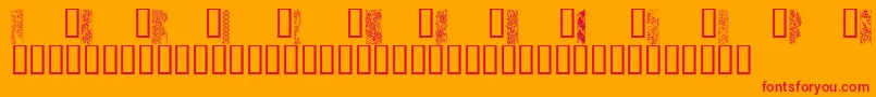 JapaneseBorders Font – Red Fonts on Orange Background