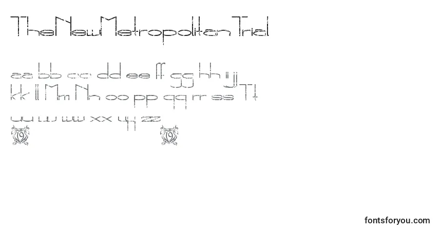 Czcionka TheNewMetropolitanTrial – alfabet, cyfry, specjalne znaki