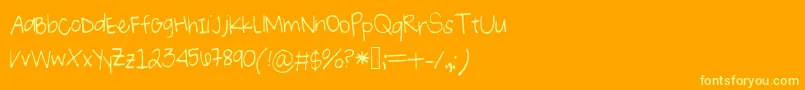Ryoung Font – Yellow Fonts on Orange Background