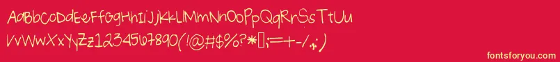 Ryoung-Schriftart – Gelbe Schriften auf rotem Hintergrund