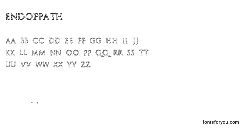A fonte EndOfPath – alfabeto, números, caracteres especiais