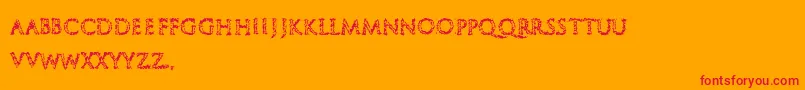 EndOfPath Font – Red Fonts on Orange Background