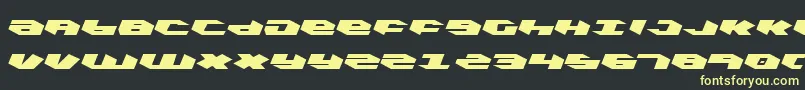 フォントKubrickl – 黒い背景に黄色の文字