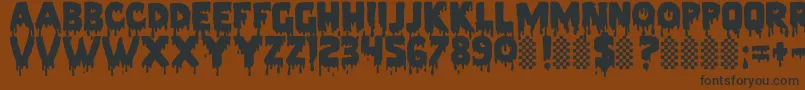 PiecesNfi Font – Black Fonts on Brown Background