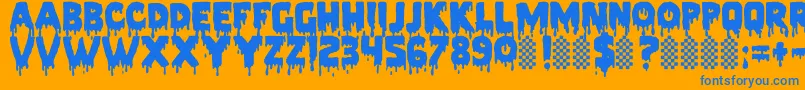 PiecesNfi Font – Blue Fonts on Orange Background