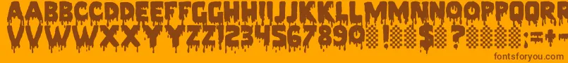 PiecesNfi Font – Brown Fonts on Orange Background